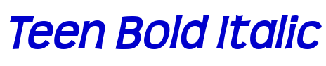 Teen Bold Italic font